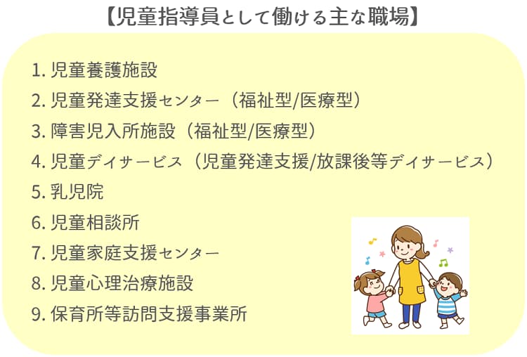 児童指導員として働ける主な職場