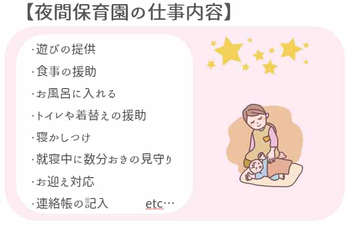夜間保育園の仕事内容【保育士人材バンク】